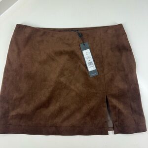 BCBG Brown Suede Mini Skirt NWT